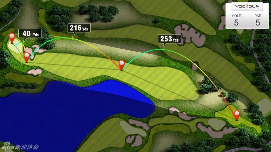 冯珊珊在沙坑中救球，沙粒飞扬瞬间展现高超的短杆技术和临场应变能力