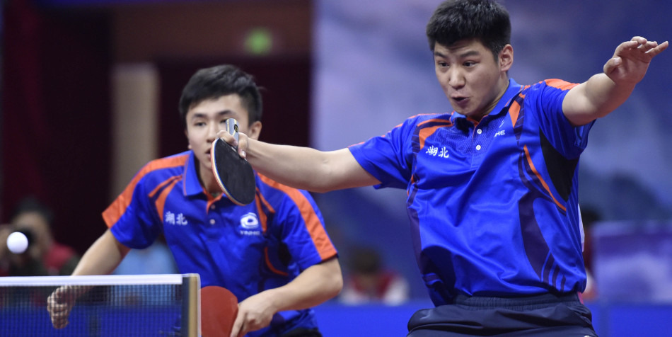 乒球全锦赛樊振东\/周雨男双夺冠(组图)-乒乓球
