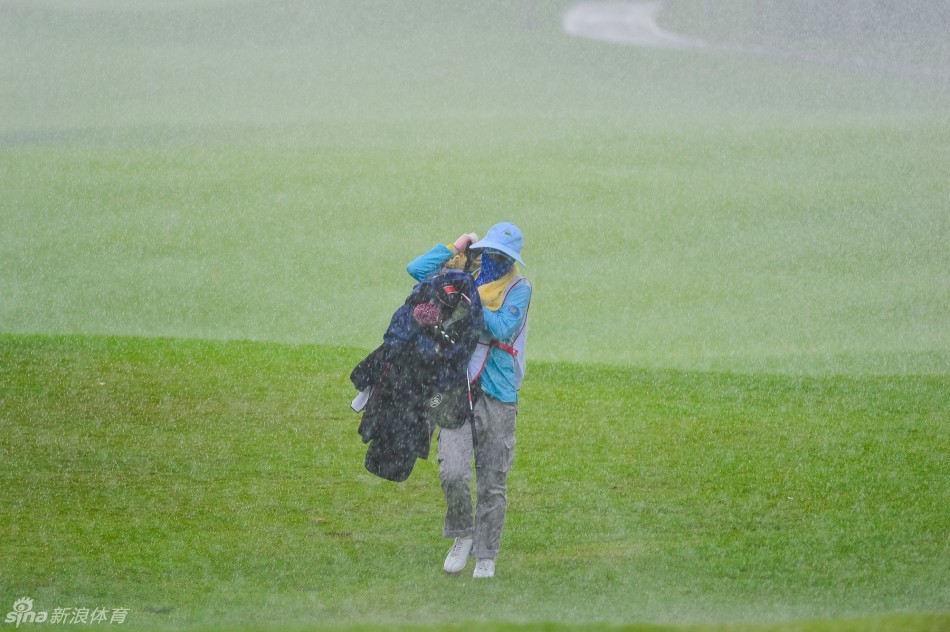 苏东在开球台上优雅转身挥杆,动作流畅而充满力量,象征着中国球员在挑战中不断向上的姿态。