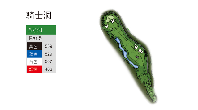 宽阔的球道在远山衬托下向前延伸，下一杆的策略选择如同人生道路，需要在风险与稳健间找到平衡。