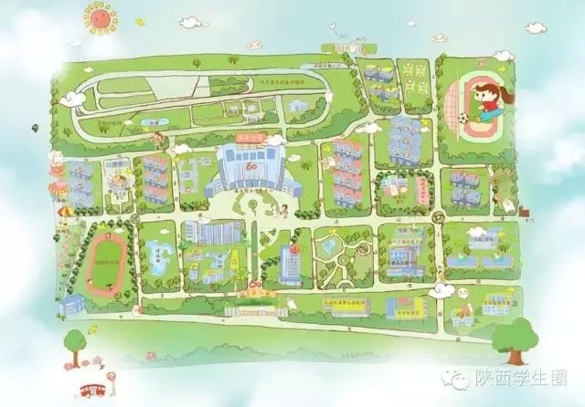陕西各高校手绘地图