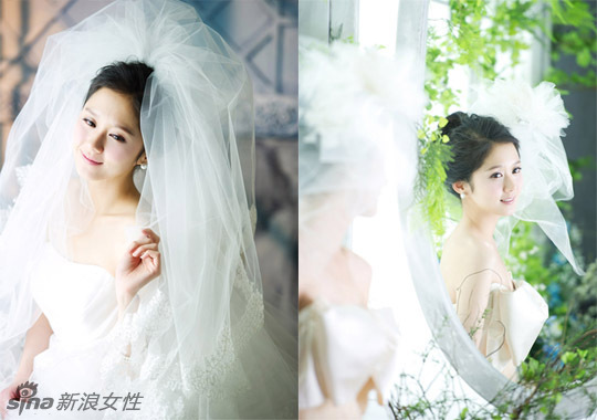 韩星张娜拉拍摄最新婚纱写真