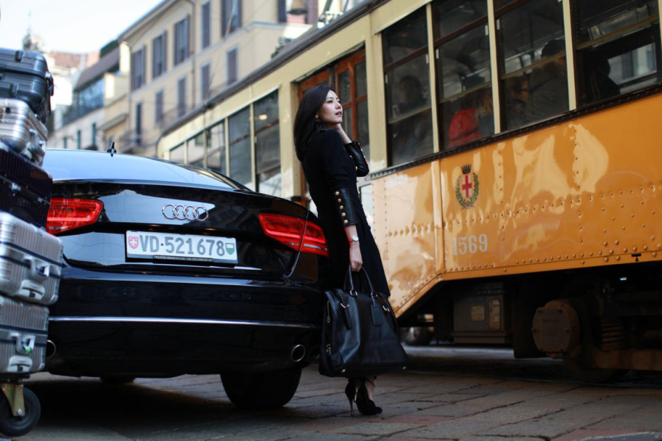 秀场混搭街拍 独家放送高圆圆米兰行时装手记