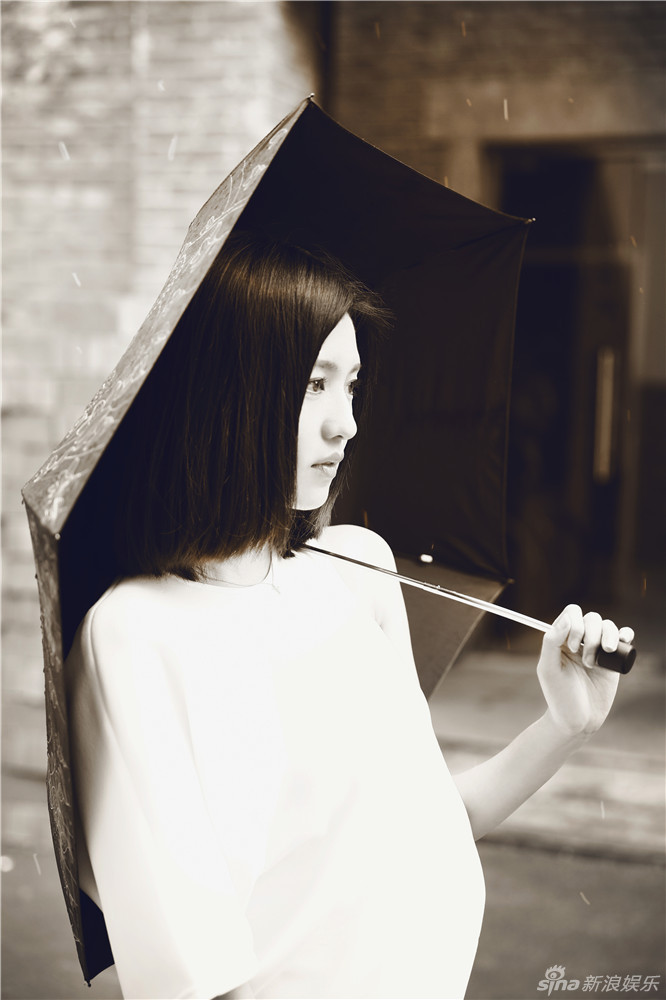 傅晶复古文艺写真 似白莲悄然绽放