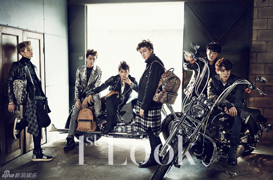 组图:韩团EXO拍写真 变酷感十足机车少年