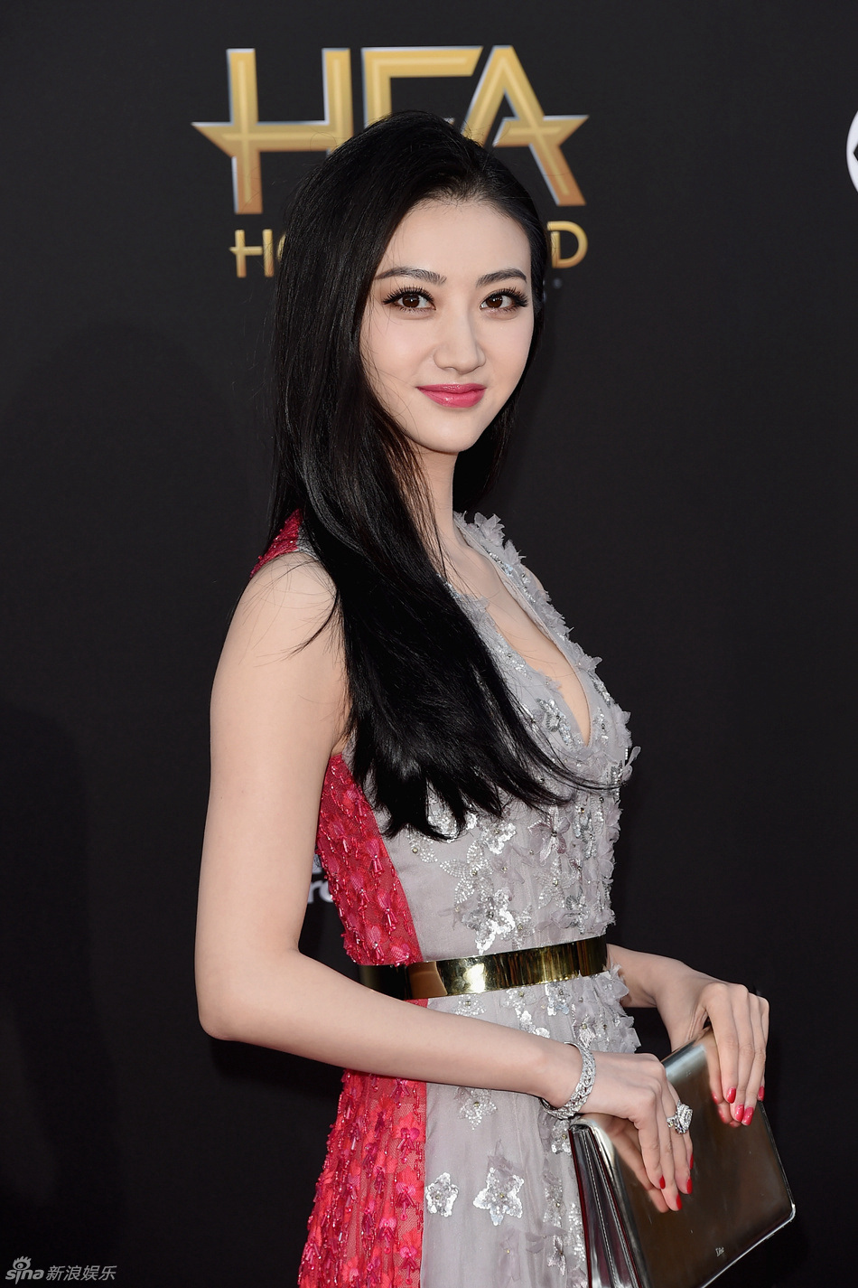 组图:景甜初登好莱坞深v礼服大秀事业线_高清图集