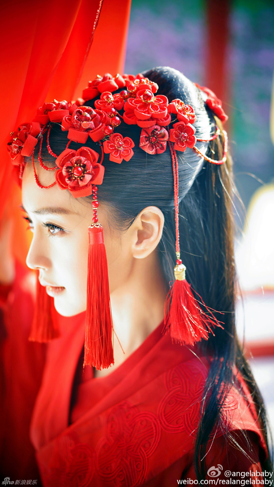 组图:angelababy古装美爆 红衣娇媚似待嫁新娘_高清