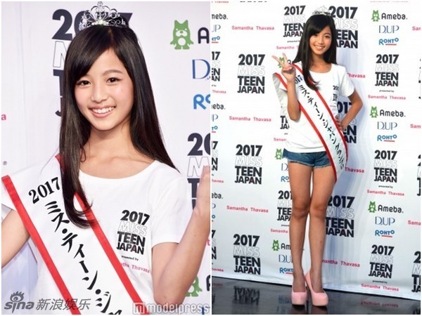 日本12岁少女系濑七叶夺“青少年小姐”冠军 长腿逆天身材完美