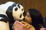 莫文蔚与熊猫自拍