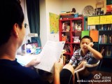 孙悦老公辅导儿子