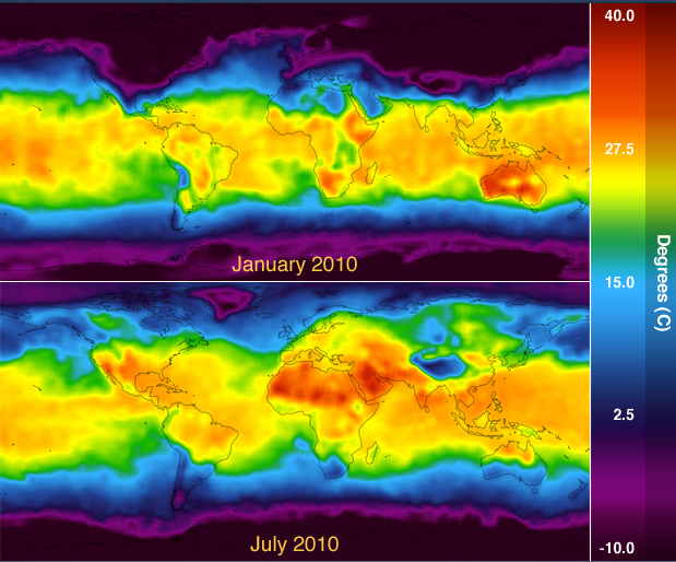 美国公布卫星照片提示地球四季变化_做最好的