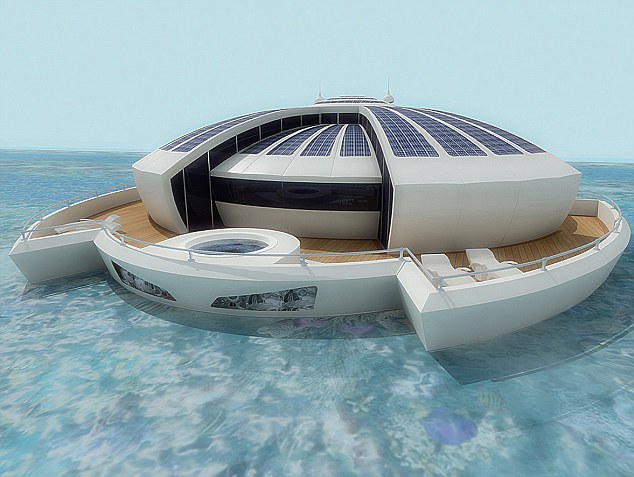 意大利设计师设计太阳能漂浮酒店媲美顶级游艇(组图)