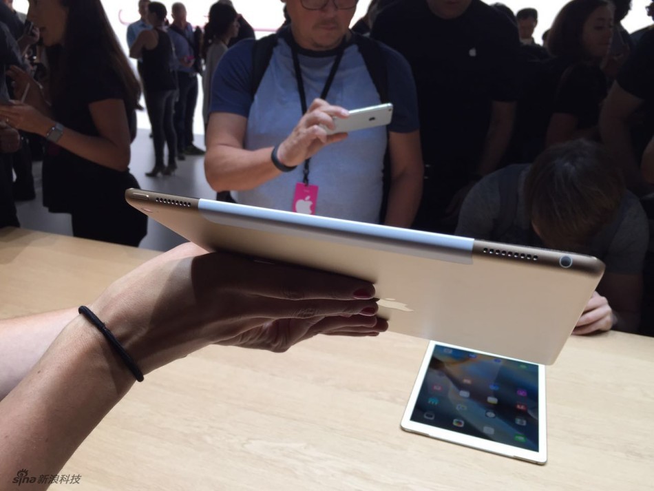 苹果在此次发布上推出了大屏版的iPad，命名为iPad Pro。屏幕尺寸为12.9英寸，是目前最大尺寸的iOS设备。
