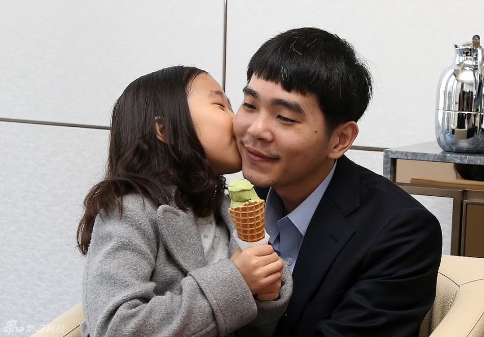 李世石与女儿在一起