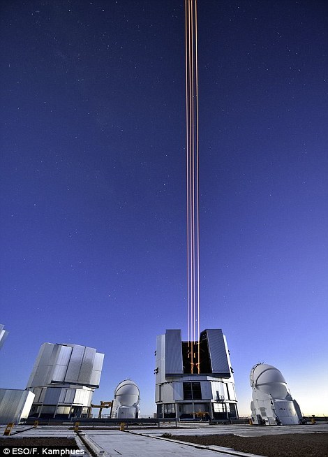 四道光柱划破夜空:世界最强激光导星系统测试(图)
