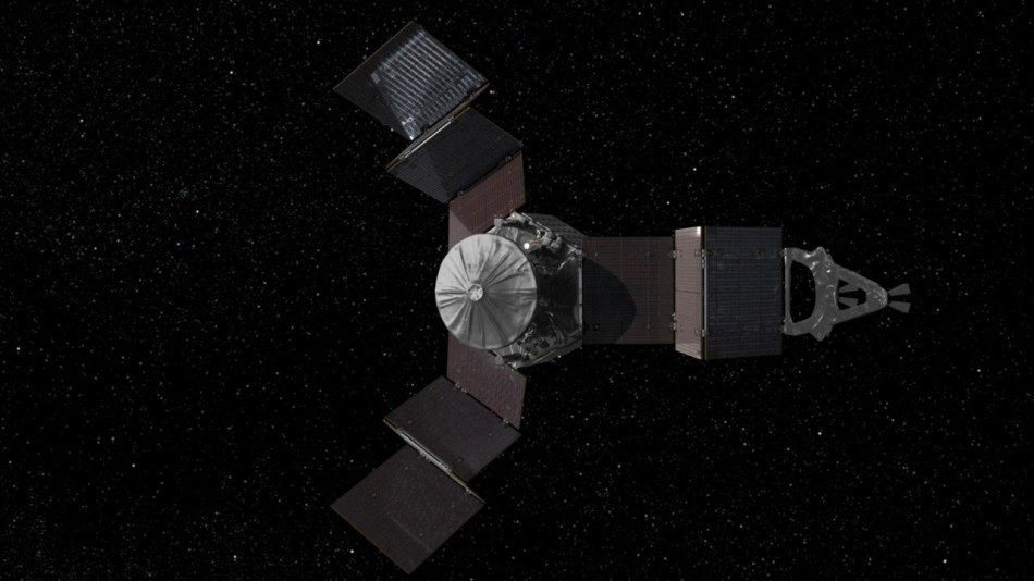 图为艺术家所绘朱诺正在展开太阳能电池板的情景。