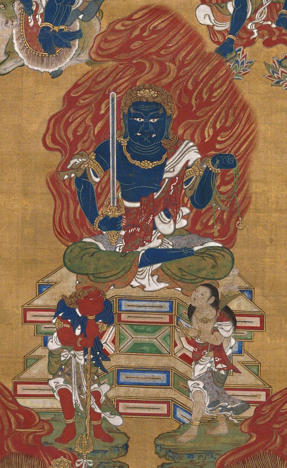 2 / 6 不动明王,即不动尊菩萨,其名号梵音为acalanatha,意为不动尊或