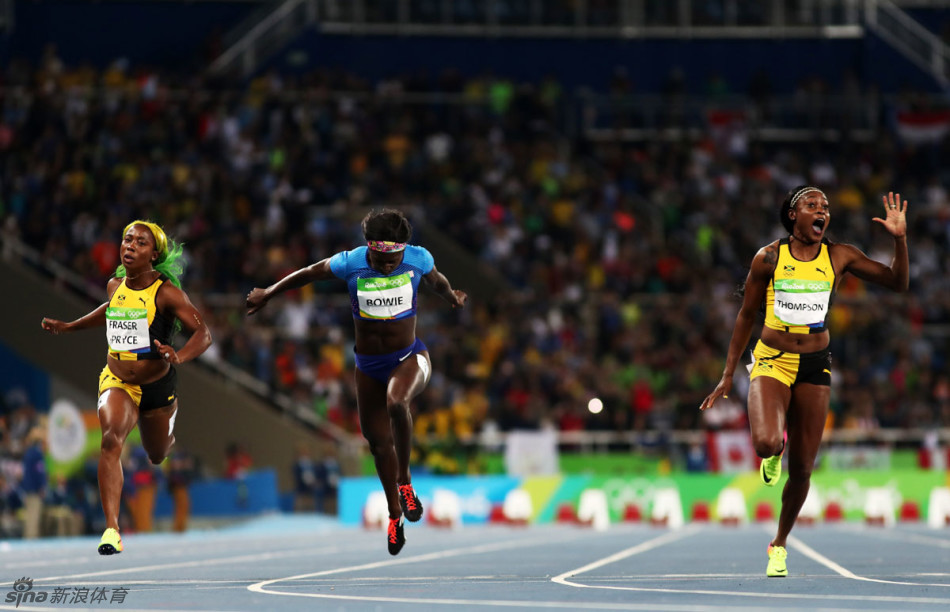 女子100米牙买加汤普森夺冠