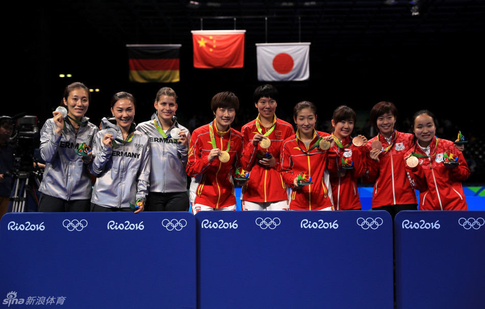 里约奥运会乒乓球女团中国队3-0战胜德国队卫