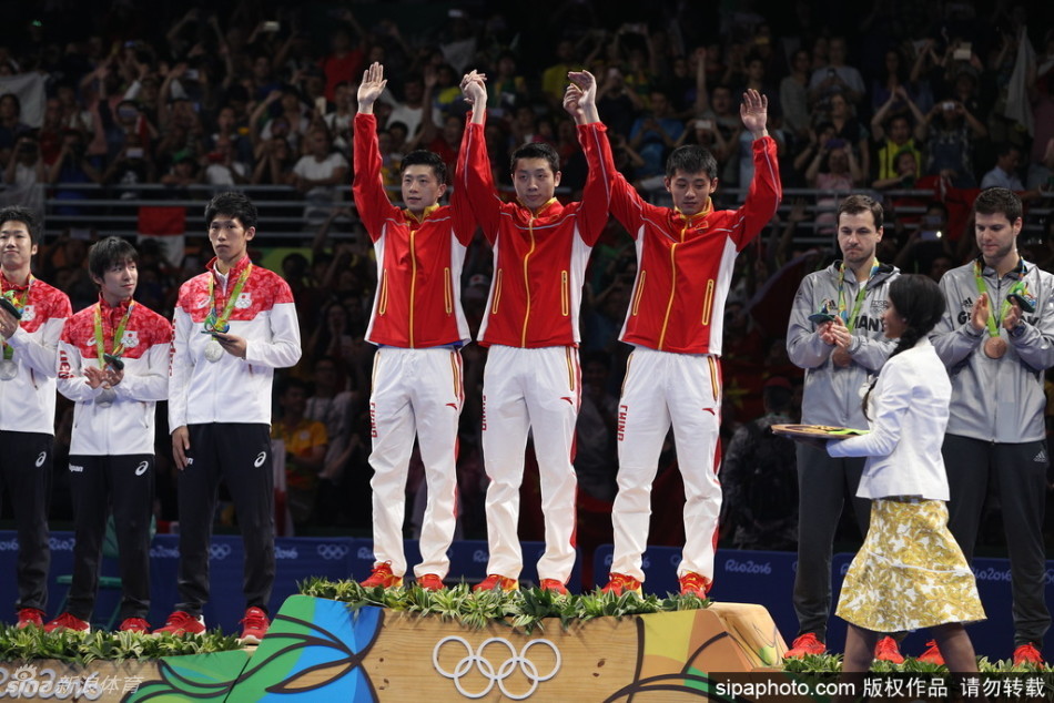 里约奥运会乒乓球男团决赛,中国队3-1战胜日本