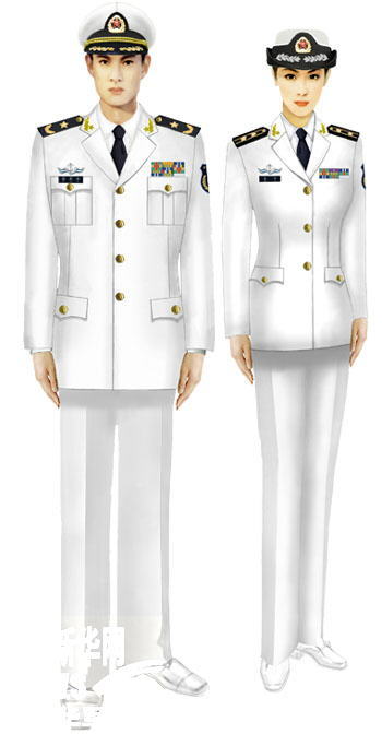 お気に入り 本物 ホワイト 取りかえ 現役中国人民解放軍07式海軍官春制服 個人装備