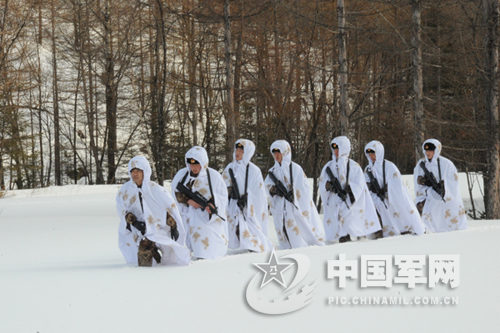 解放军边防兵已批量装备雪地专用伪装披风_高清图集