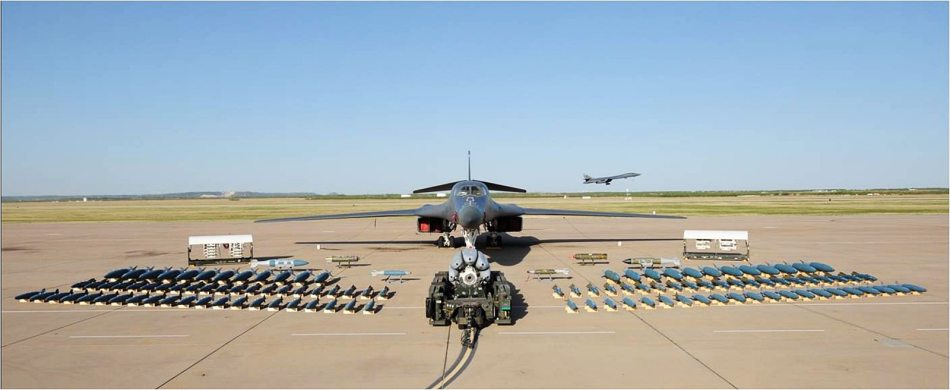 美國空軍B-1B戰略轟炸機掛彈能力強隱身性好