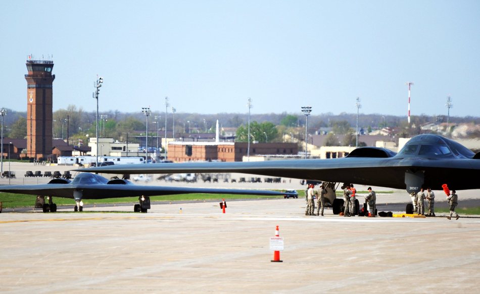 驻怀特曼空军基地b-2a隐身轰炸机