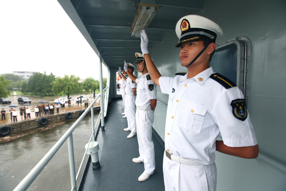 中國海軍訓練艦編隊從朝鮮元山港啓程歸國