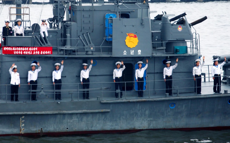 中國海軍訓練艦編隊從朝鮮元山港啓程歸國