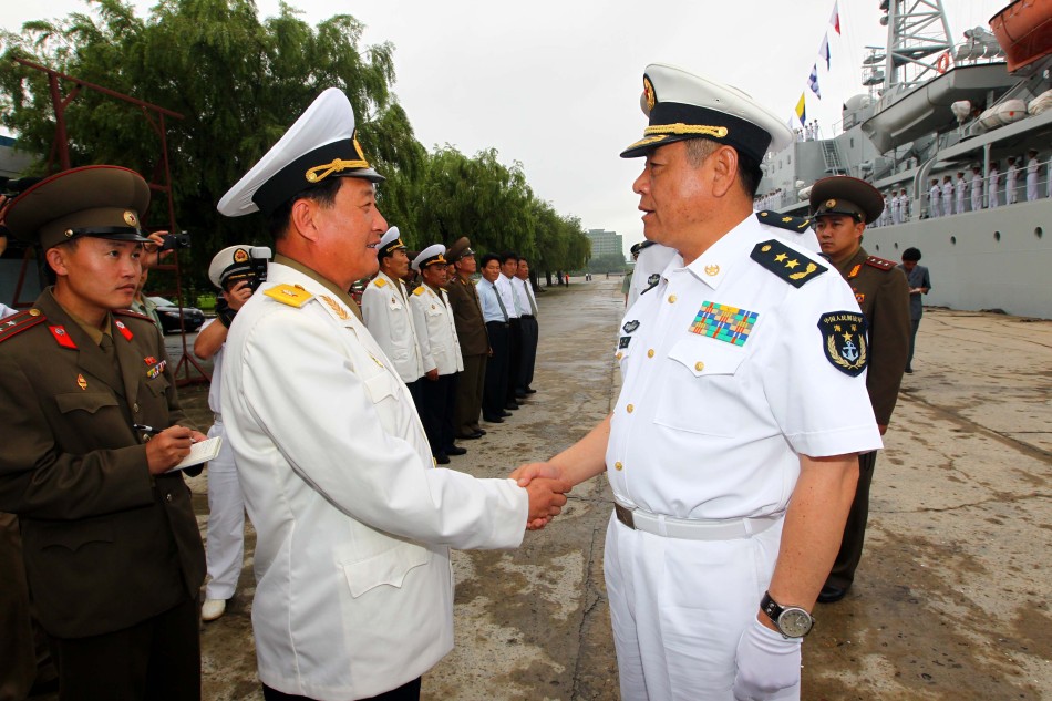 中國海軍訓練艦編隊從朝鮮元山港啓程歸國