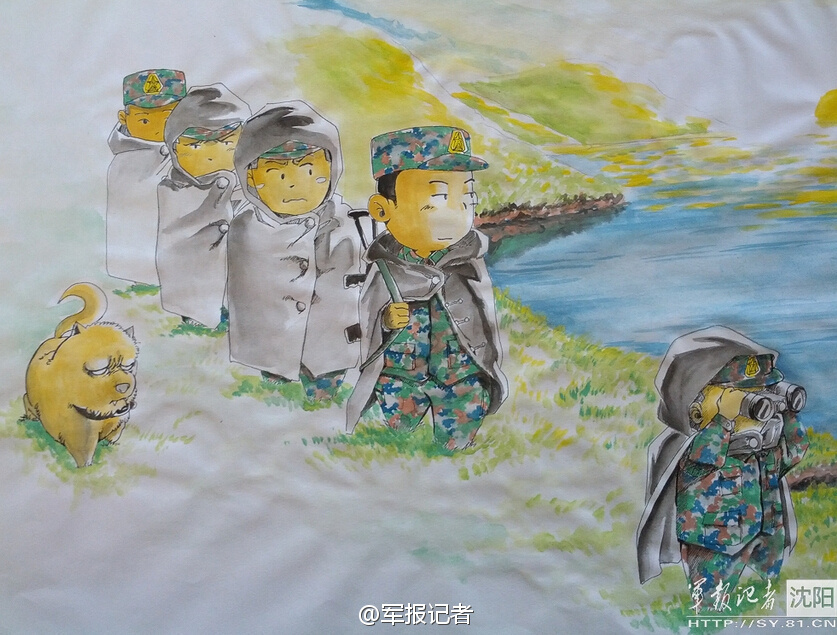 解放军边防战士巧手妙笔绘边关
