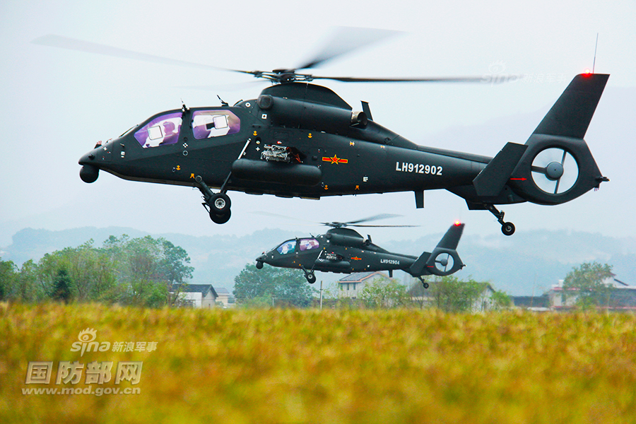 城市上空的黑旋风!解放军武直19双机巡航美图