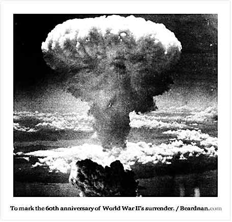 美国投放在长崎的原子弹爆炸的场面