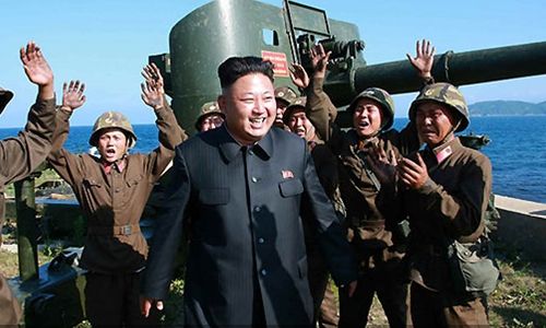 中韩联合声明反朝核 金正恩三演习对抗