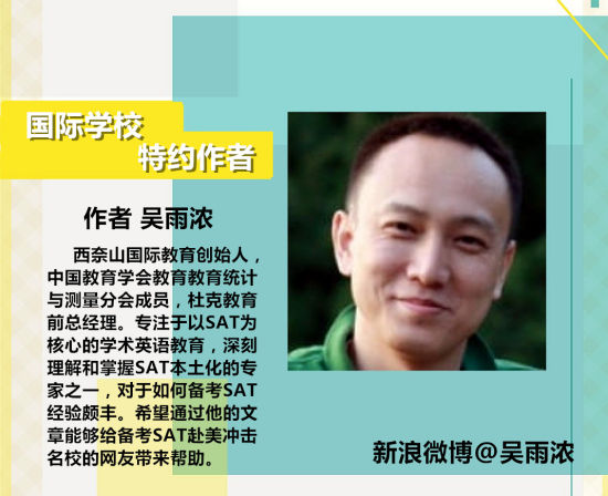 新浪教育国际学校栏目特约作者吴雨浓老师 新浪教育国际学校栏目特约作者吴雨浓老师