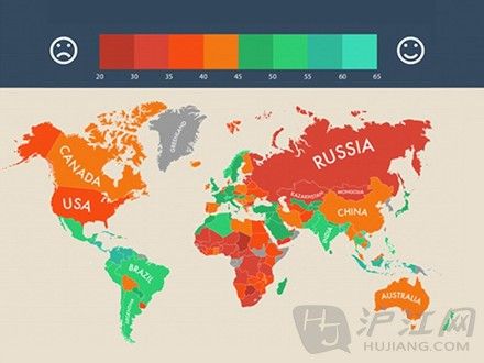 全球幸福指数地图 全球幸福指数地图