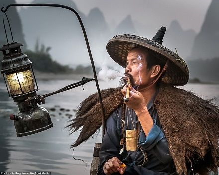 桂林山水与传承千年的渔夫 桂林山水与传承千年的渔夫
