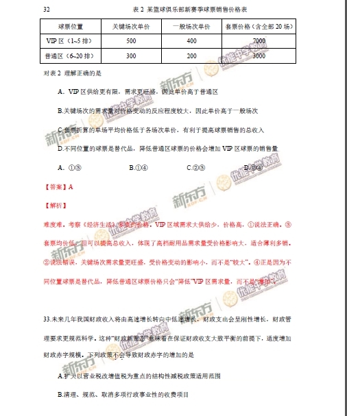 1 2015年北京卷文科综合试题答案及解析