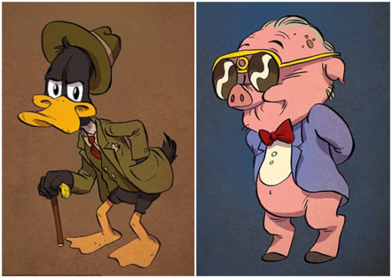 Daffy Duck and Percy Pig Daffy Duck and Percy Pig