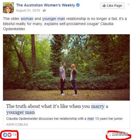 就连非死不可(Facebook)上关于老妻少夫的帖子也是少之又少,唯一找到几个沾边的关注度也就尔尔。