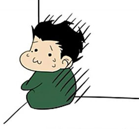 蹲墙角