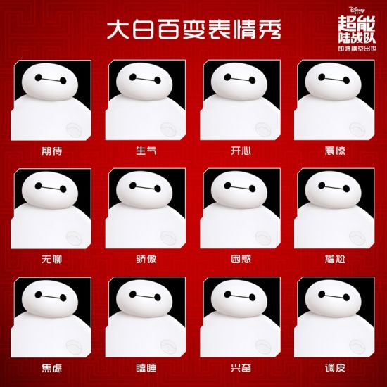 《超能陆战队》大白百变表情