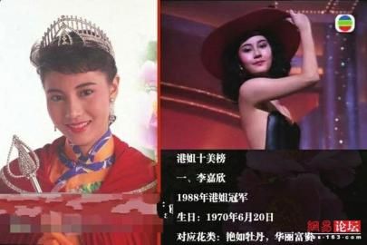 1988年港姐冠军李嘉欣