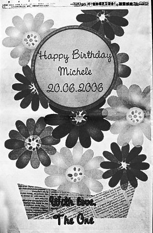 2006年6月20日,刘銮雄登全版广告贺旧爱李嘉欣生日快乐