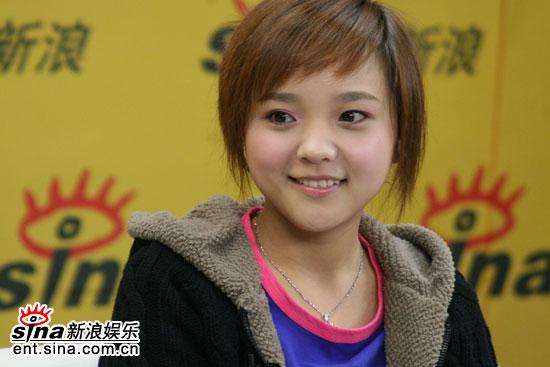图文:刘力扬张亚飞阳蕾做客新浪-阳蕾大眼睛