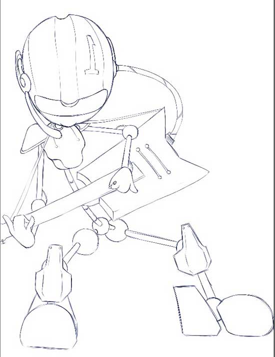 资料图片:搅拌幸运星卡通机器人涂色白图(1)
