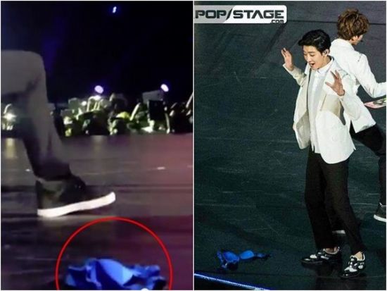 EXO-K墨西哥开唱女粉丝竟把奶罩扔上舞台