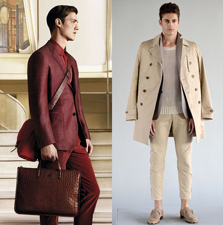 左:Loewe 2013秋冬系列;右:J Lindeberg 2013春夏系列 左:Loewe 2013秋冬系列;右:J Lindeberg 2013春夏系列