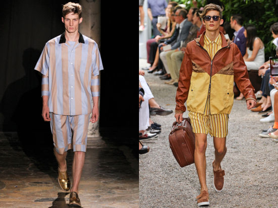 ACNE(左)、Trussardi(右)2013春夏男装秀场 ACNE(左)、Trussardi(右)2013春夏男装秀场